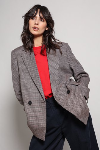 Extra foto 5 van Elegante bruine vest met fijne ruitjes door Louise voor Dames
