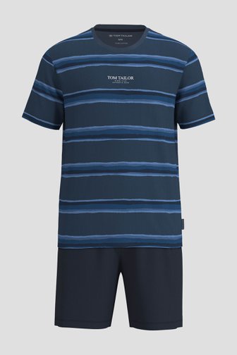 Photo produit 1 de Ensemble de pyjama bleu avec T-shirt et short de Tom Tailor pour Hommes