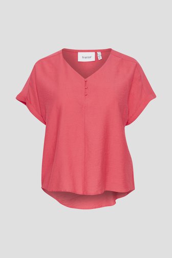 Felroze blouse met korte mouwen van Fransa voor Dames