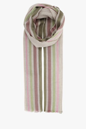 Fijn beige sjaaltje met gestreept patroon van Liberty Island voor Dames