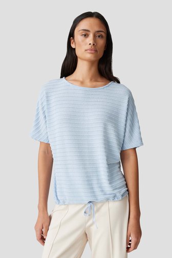 Opus Fijn gebreid lichtblauw T-shirt