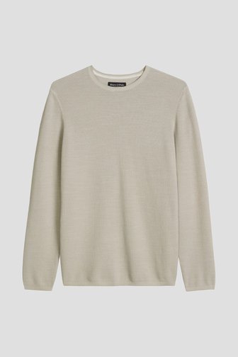 Productfoto 1 van Fijn gebreide beige trui door Marc O'Polo voor Heren