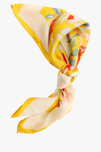 Fijn geel sjaaltje met bloemenprint van Liberty Island voor Dames