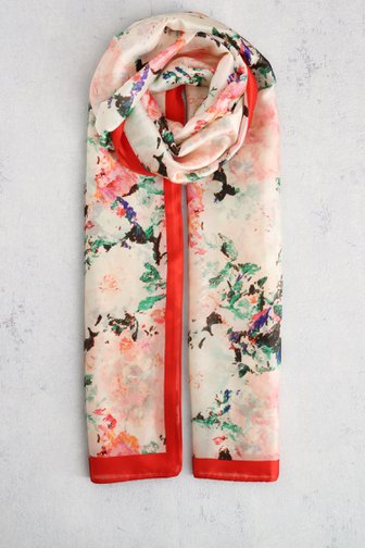 Fijn roze sjaaltje met bloemenprint van Liberty Island voor Dames