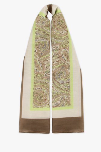 Fijn sjaaltje met groene paisley print  van Louise voor Dames