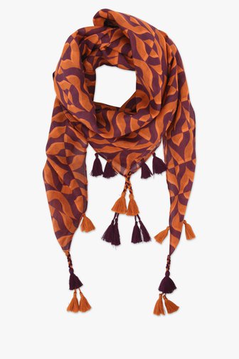 Fijn sjaaltje met oranje-paarse print van Liberty Island voor Dames