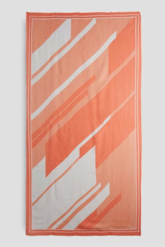 Fijn sjaaltje met oranje-witte print van Opus voor Dames