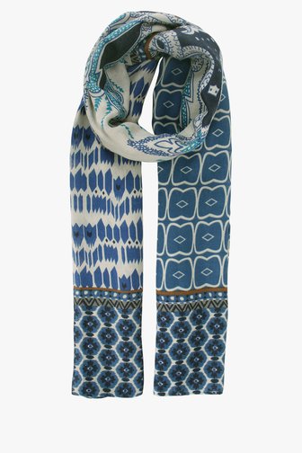 Fijn sjaaltje met print in blauwtinten van Liberty Island voor Dames