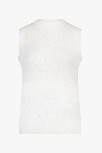 Fijn wit topje met ajour patroon van D'Auvry voor Dames