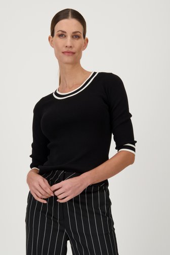 Fijn zwart truitje met 3/4 mouwen van D'Auvry voor Dames