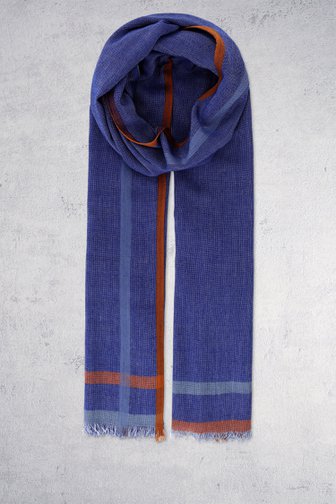 Fijne blauwe sjaal de Dansaert Blue pour Hommes