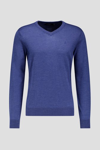 Productfoto 1 van Fijne blauwe trui met V-hals door Dansaert Black voor Heren