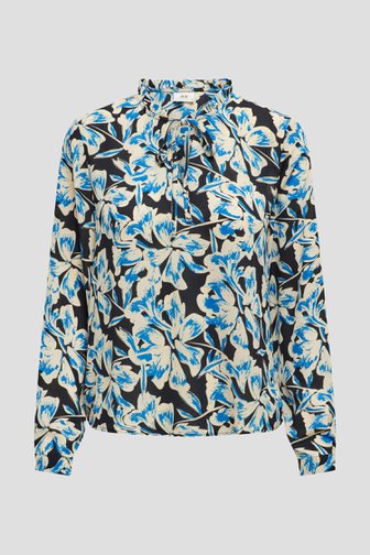 Fijne blouse met ecru-blauwe bloemenprint van JDY voor Dames