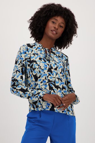 Fijne blouse met ecru-blauwe bloemenprint van JDY voor Dames