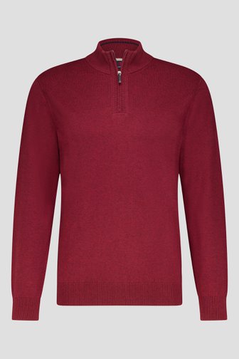 Fijne bordeaux trui met korte rits van Dansaert Blue voor Heren