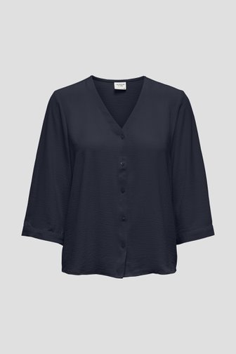 Fijne donkerblauwe blouse met V-hals van JDY voor Dames