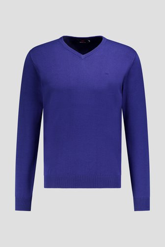 Voorkant van Fijne donkerblauwe trui met V-hals door Dansaert Blue voor Heren