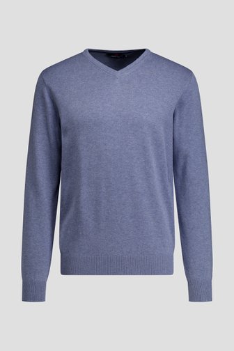 Voorkant van Fijne grijsblauwe trui met V-hals door Dansaert Blue voor Heren