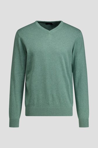 Voorkant van Fijne groene trui met V-hals door Dansaert Blue voor Heren