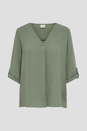 Fijne kaki blouse met 3/4 mouwen van JDY voor Dames