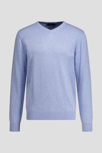 Voorkant van Fijne lichtblauwe trui met V-hals door Dansaert Blue voor Heren