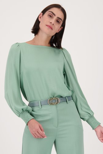 D'Auvry Fijne lichtgroene blouse