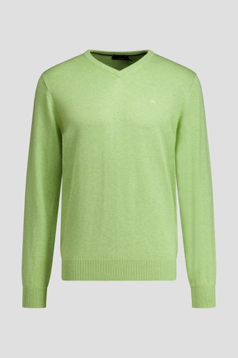 Voorkant van Fijne lichtgroene trui met V-hals door Dansaert Blue voor Heren