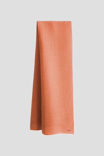 Fijne oranje plissé sjaal van Opus voor Dames