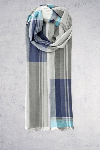 Fijne sjaal in grijs en blauw van Dansaert Blue voor Heren