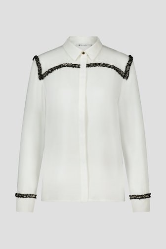 Fijne witte blouse met zwarte accenten van D'Auvry voor Dames