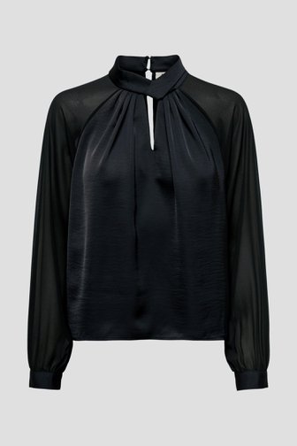 Fijne zwarte blouse met doorzichtige mouwen van JDY voor Dames