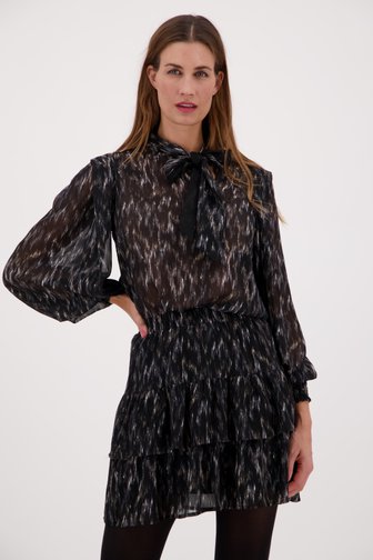 Louise Fijne zwarte doorschijnende blouse