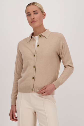 Liberty Island Fijngebreide beige cardigan