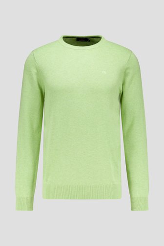 Le devant de Fin pull vert vif à col rond de Dansaert Blue pour Hommes