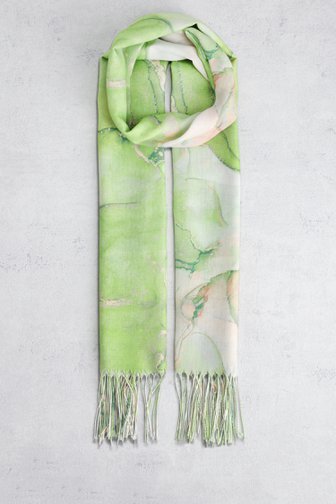 Le devant de Foulard à imprimé abstrait vert et rose de Liberty Island pour Femmes