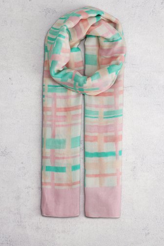 Le devant de Foulard à motif à carreaux pastel de Libelle pour Femmes