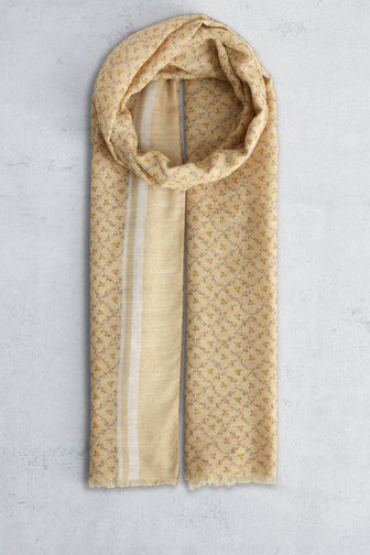 Le devant de Foulard beige à fine imprimé floral de Liberty Island pour Femmes