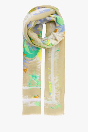 Foulard beige à imprimé floral coloré de Liberty Island pour Femmes