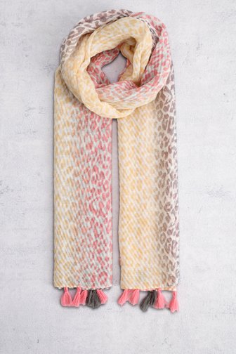 Le devant de Foulard beige à imprimé léopard de Modeno pour Femmes