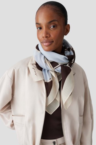 Le devant de Foulard bleu-beige à imprimé floral de Opus pour Femmes