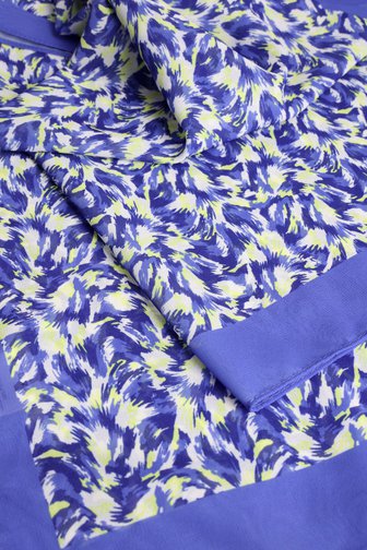 Foulard fin avec imprimé bleu-jaune de Claude Arielle pour Femmes