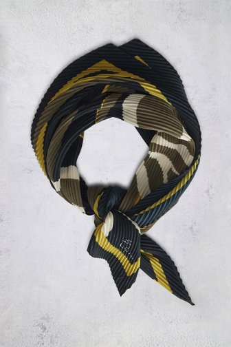 Foulard fin bleu marine à imprimé vert de Opus pour Femmes