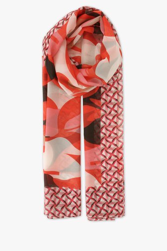 Foulard fin imprimé rose-rouge	 de D'Auvry pour Femmes