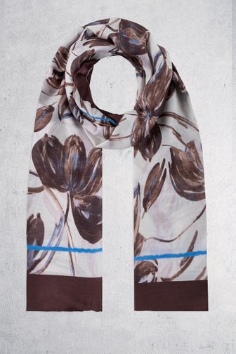 Photo produit 1 de Foulard rose clair avec motif floral brun de More & More pour Femmes