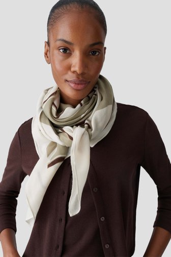 Le devant de Foulard vert-beige à imprimé floral de Opus pour Femmes