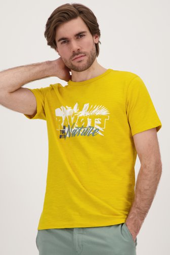 Geel T-shirt met opdruk van Ravøtt voor Heren