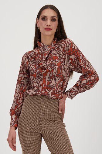 D'Auvry Geprinte blouse met satin look