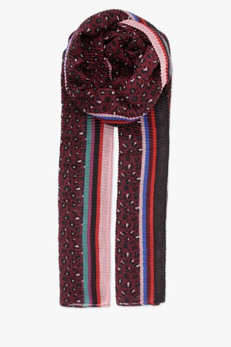 Geribbeld sjaaltje met kleurrijke print van Liberty Island voor Dames