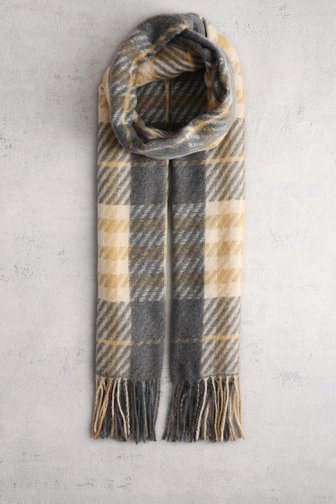 Achterkant van Geruite sjaal in geel en grijs door Modeno voor Dames