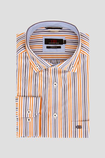 Gestreept hemd in oranje en blauw - Comfort fit van Dansaert Blue voor Heren